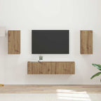 vidaXL TV-Schrankset 4 pcs Artisan-Eiche Holzwerkstoff