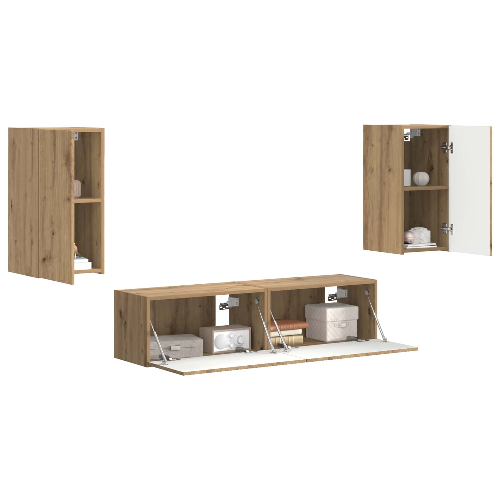 vidaXL TV-Schrankset 4 pcs Artisan-Eiche Holzwerkstoff