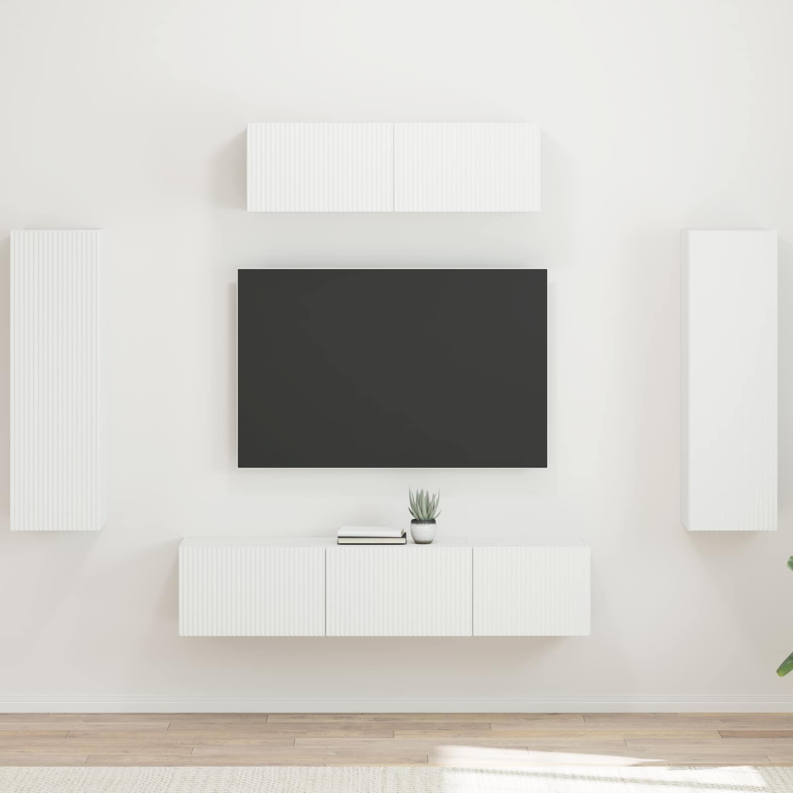 vidaXL TV-Schränk 5 pcs Weiß