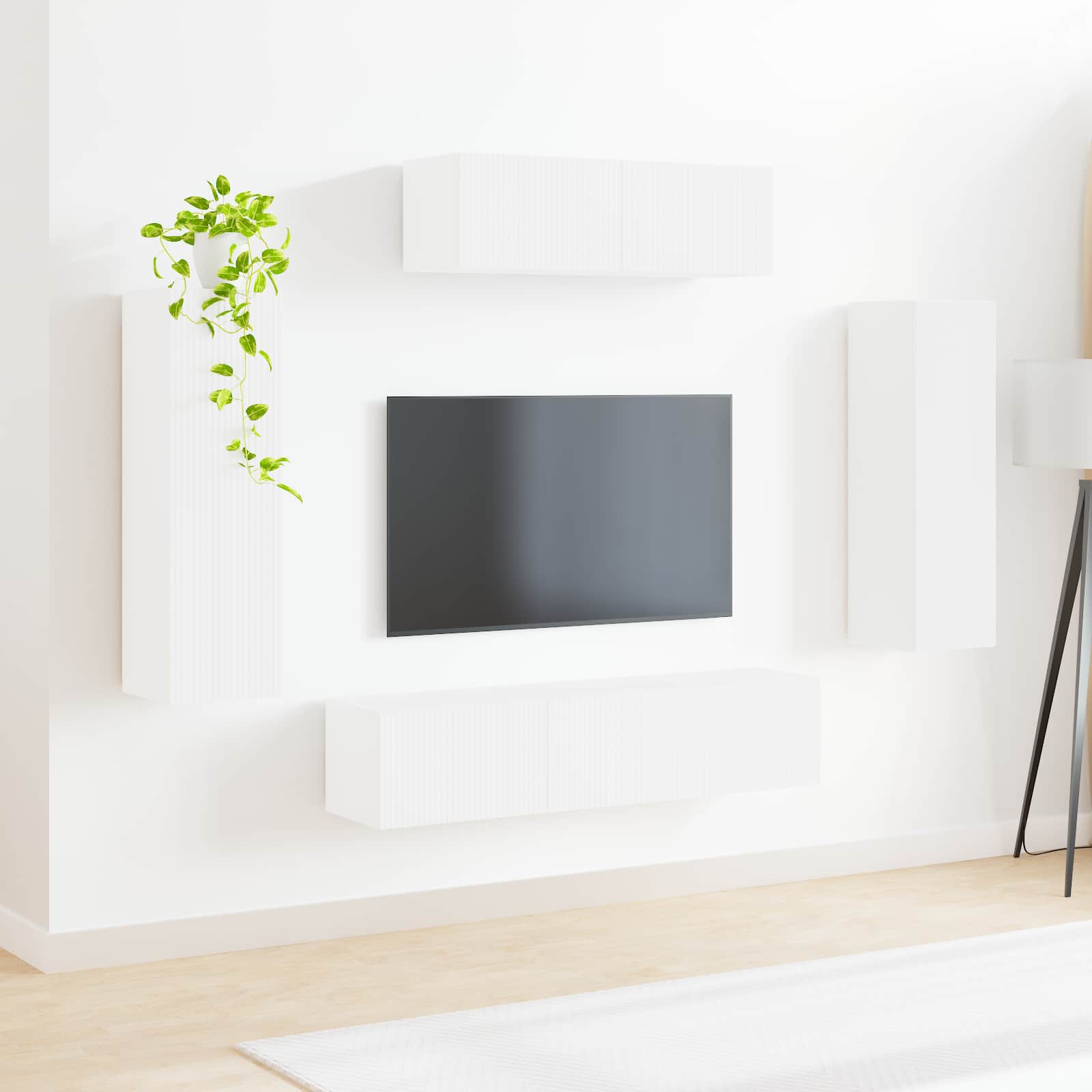 vidaXL TV-Schränk 5 pcs Weiß