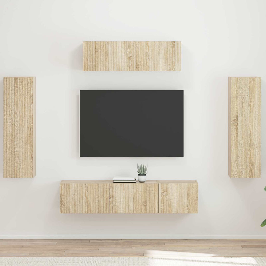 vidaXL TV-Schränk 5 pcs Sonoma-Eiche