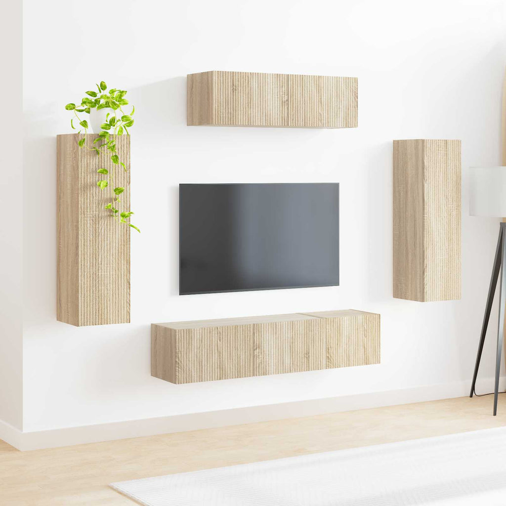 vidaXL TV-Schränk 5 pcs Sonoma-Eiche