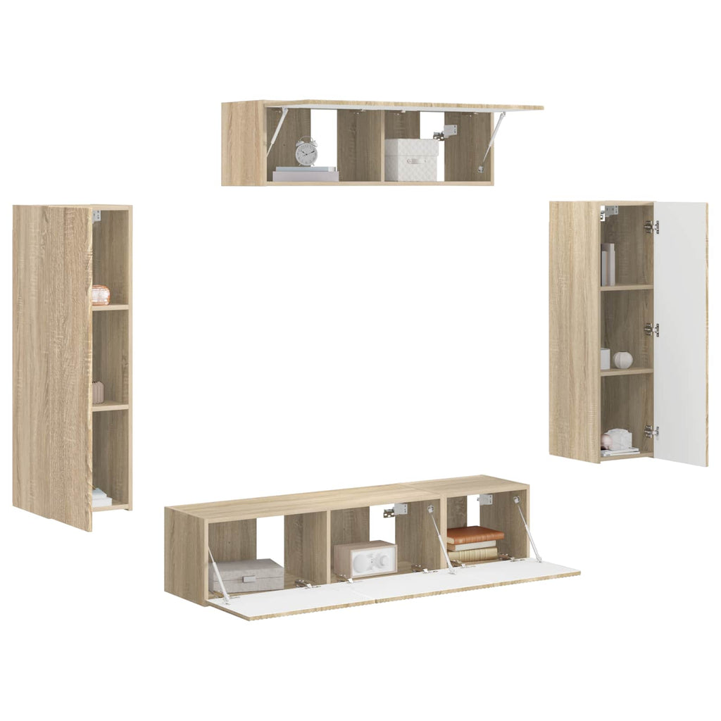 vidaXL TV-Schränk 5 pcs Sonoma-Eiche