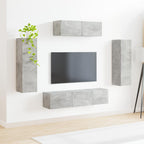 vidaXL TV-Schränk 5 pcs Beton Grau