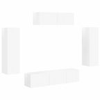 vidaXL TV-Schränk 5 pcs Hochglanz Weiß