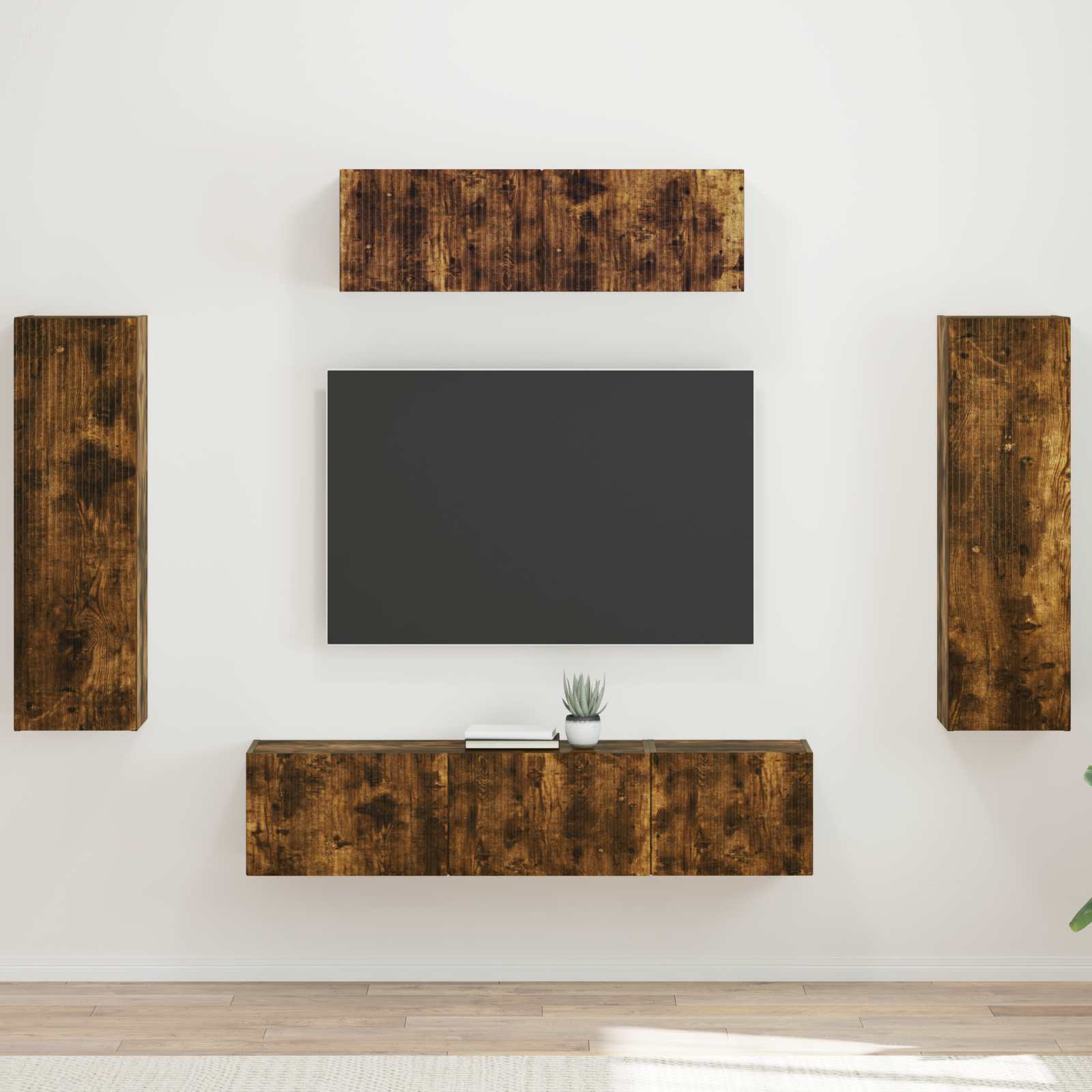 vidaXL TV-Schränk 5 pcs Geräucherte Eiche
