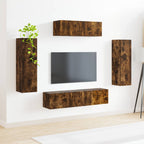 vidaXL TV-Schränk 5 pcs Geräucherte Eiche