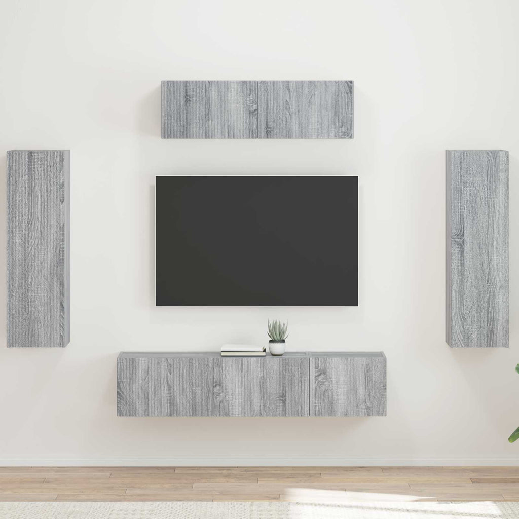 vidaXL TV-Schränk 5 pcs Graues Sonoma