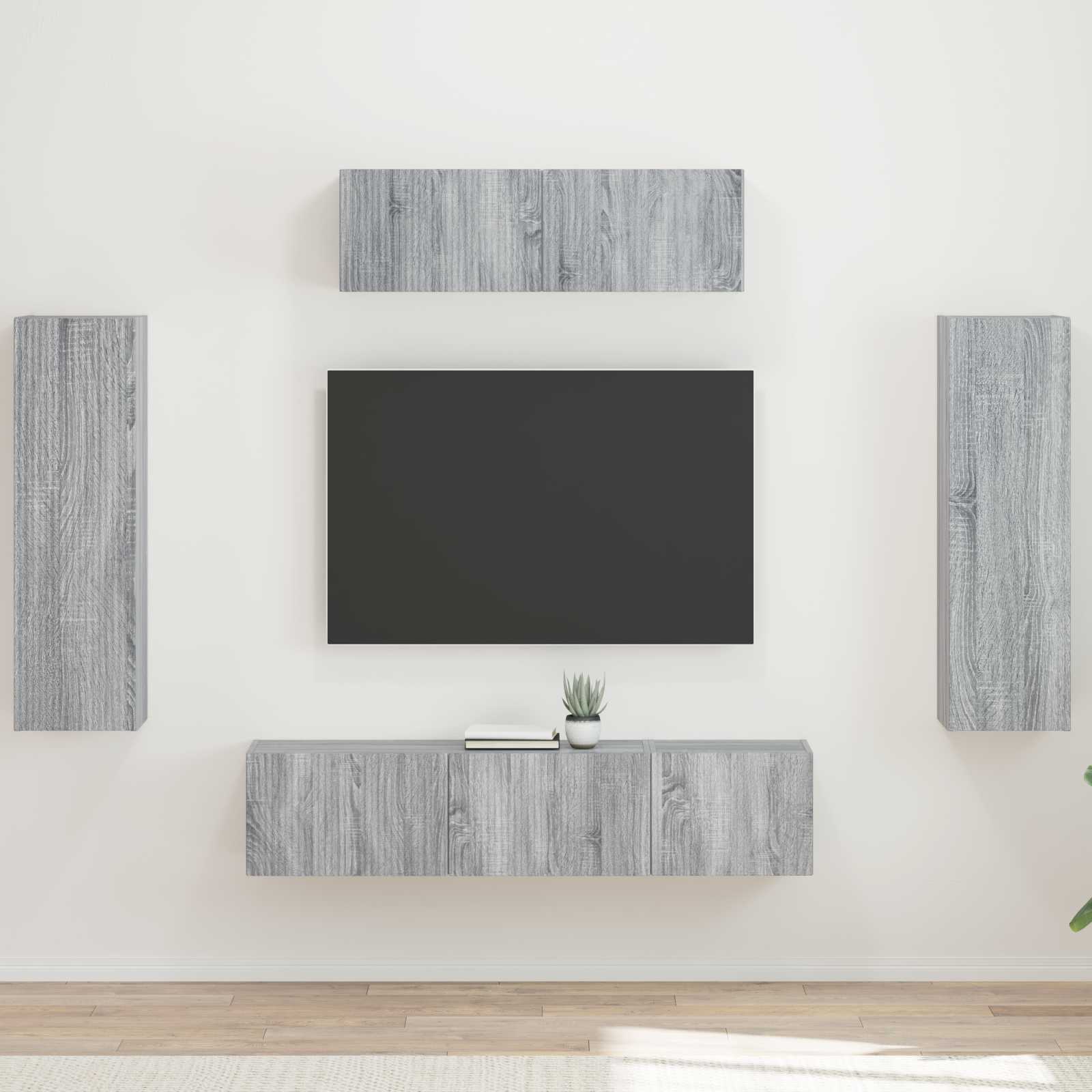 vidaXL TV-Schränk 5 pcs Graues Sonoma