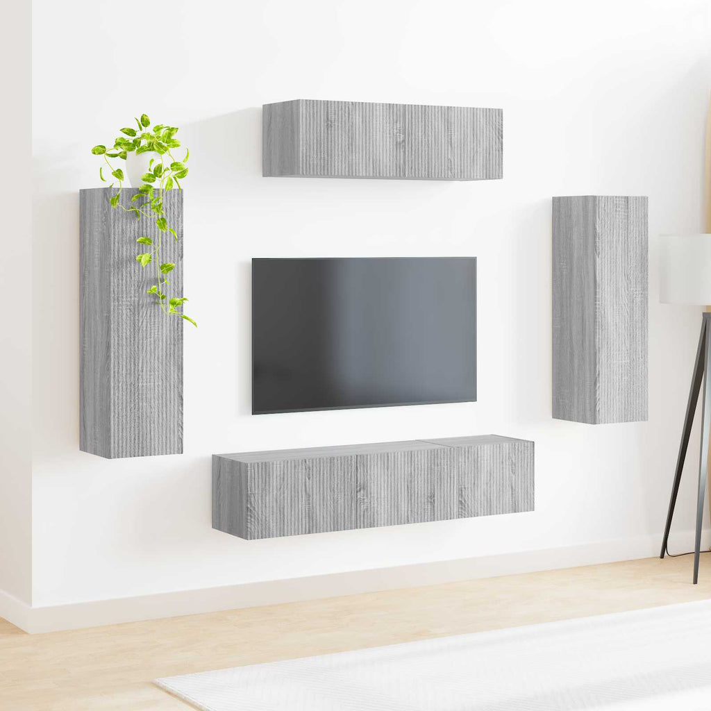 vidaXL TV-Schränk 5 pcs Graues Sonoma