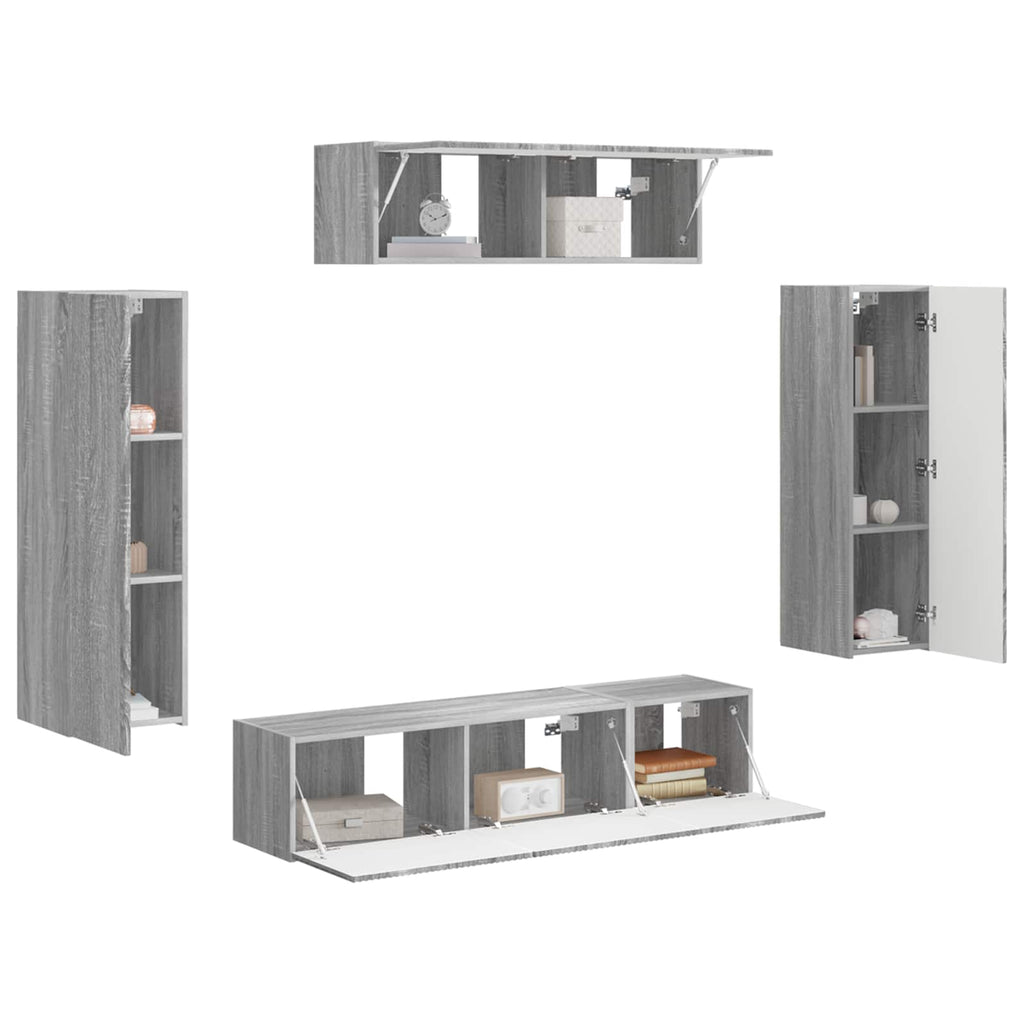 vidaXL TV-Schränk 5 pcs Graues Sonoma