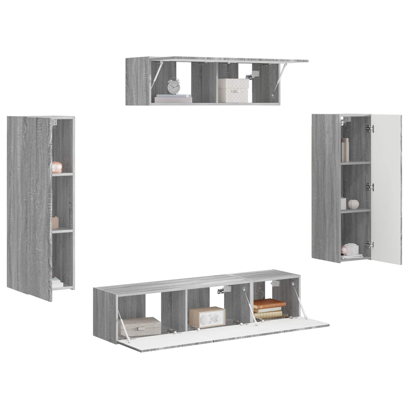 vidaXL TV-Schränk 5 pcs Graues Sonoma