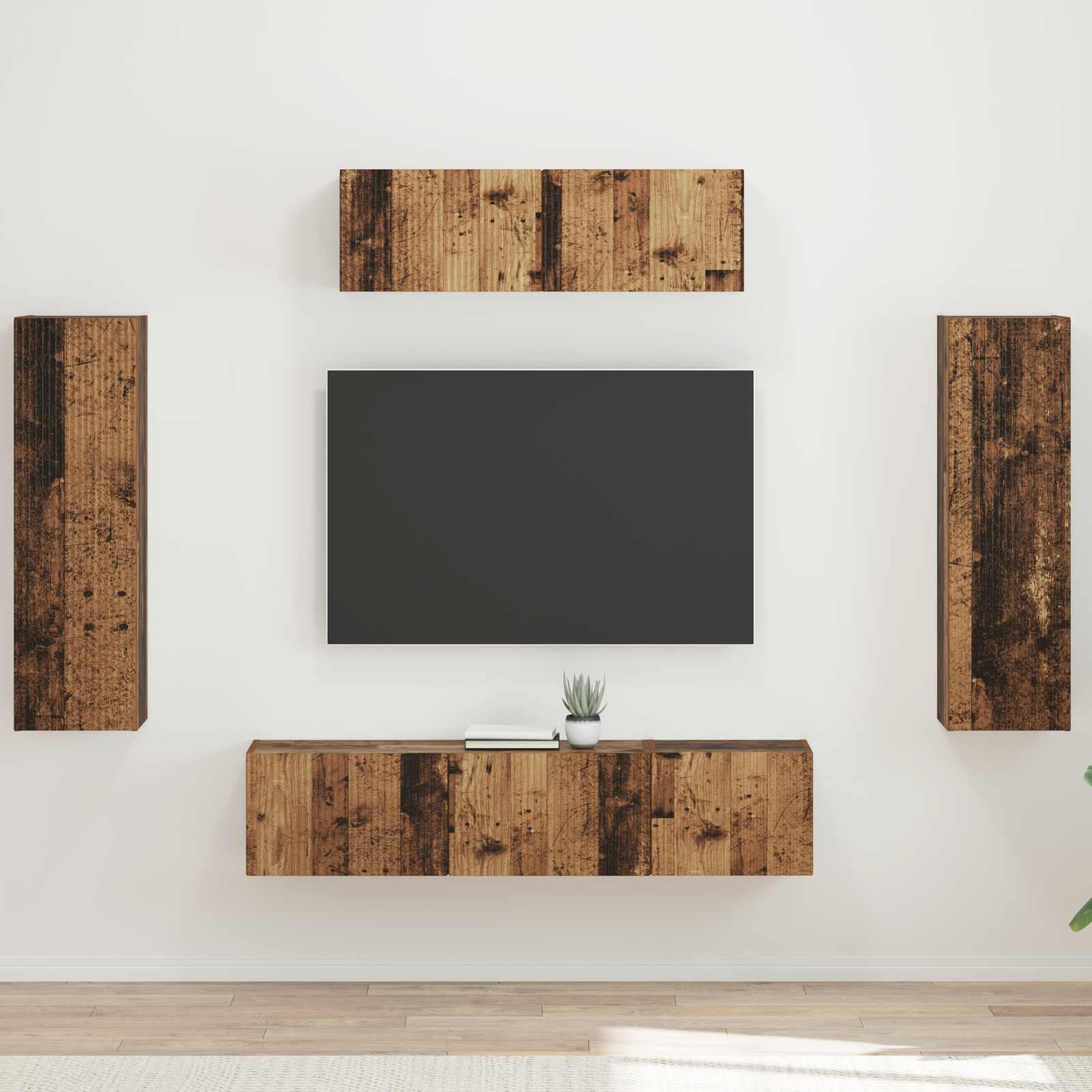 vidaXL TV-Schränk 5 pcs Altholz