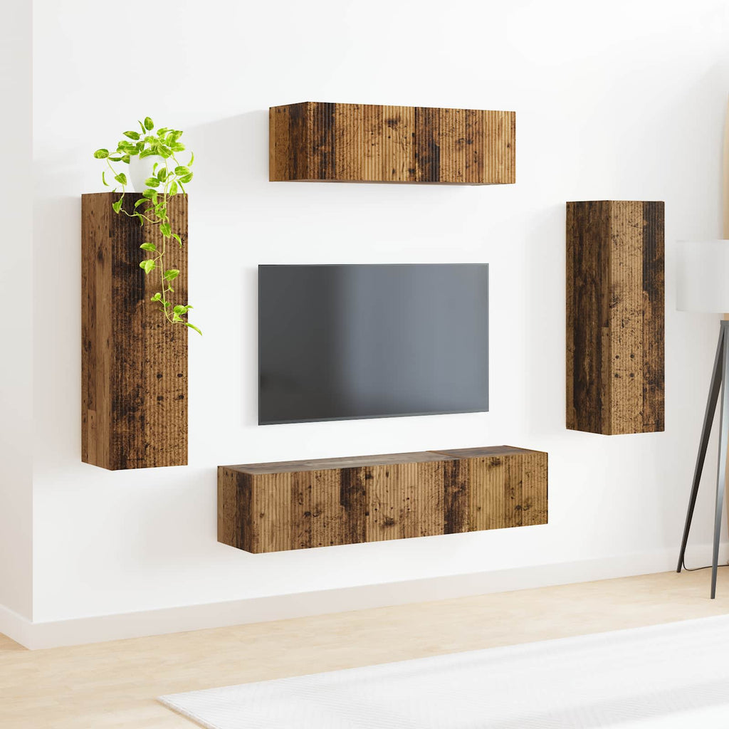 vidaXL TV-Schränk 5 pcs Altholz