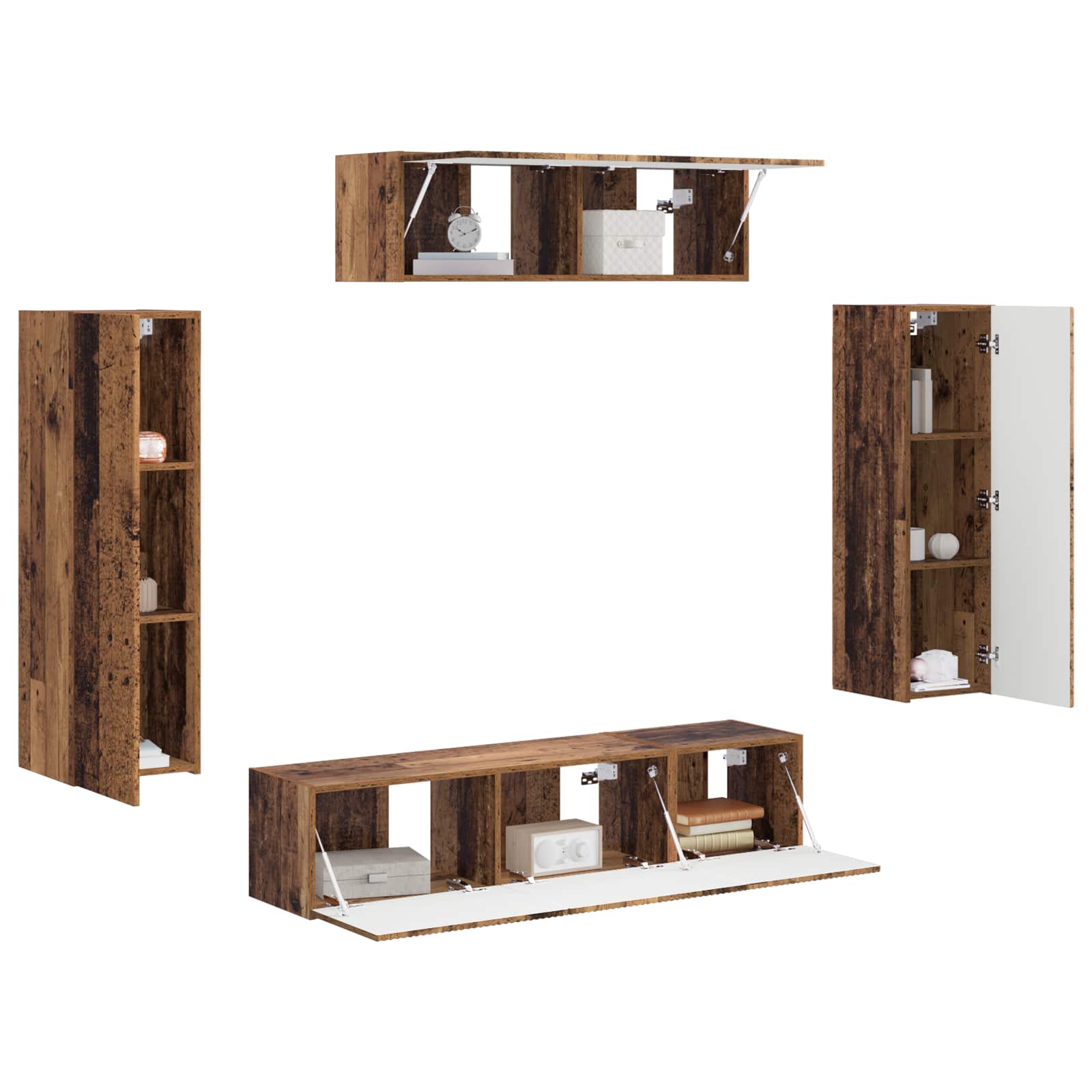 vidaXL TV-Schränk 5 pcs Altholz