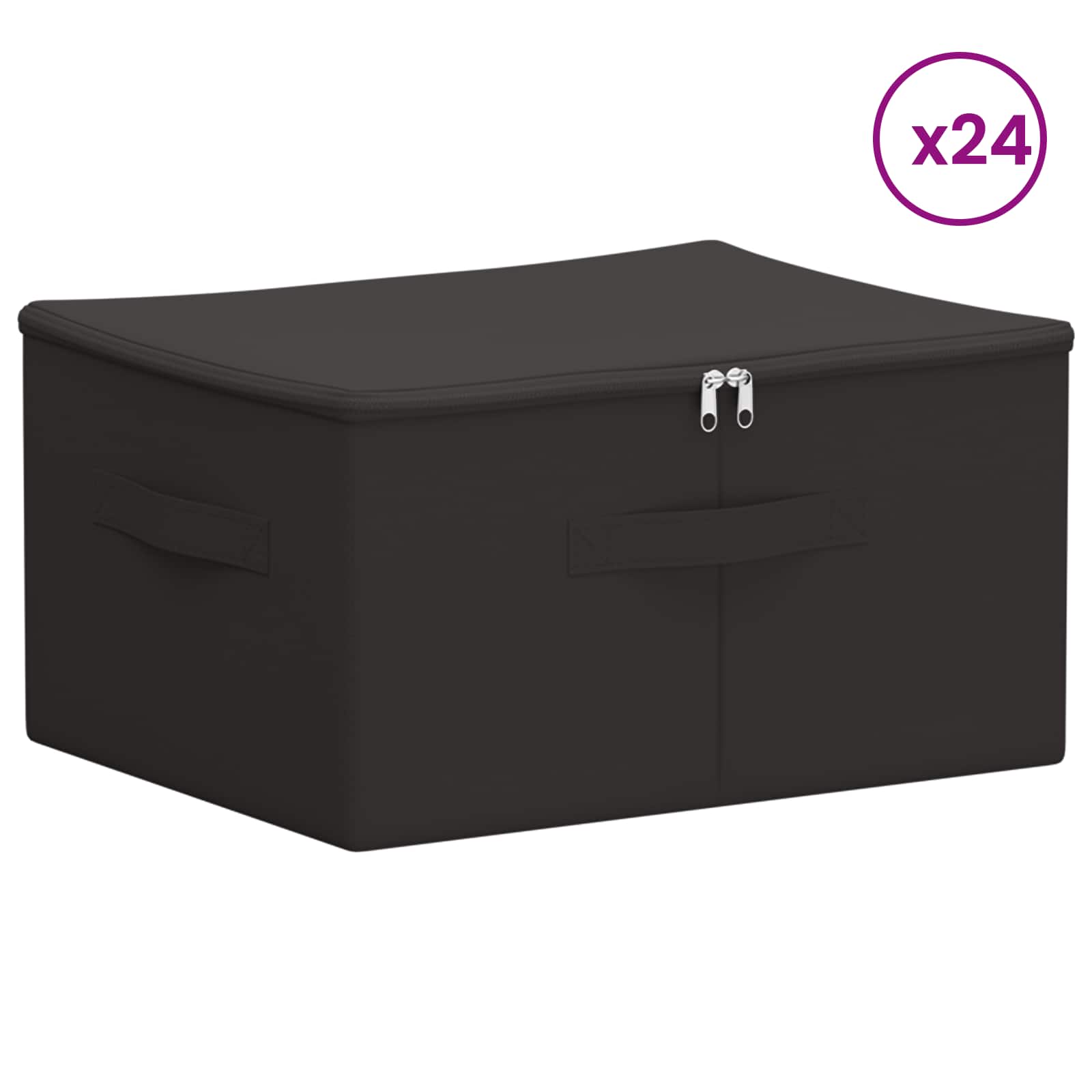 vidaXL Aufbewahrungsbox 24 pcs Anthrazit 43 x 34 x 23 cm Vliesstoff