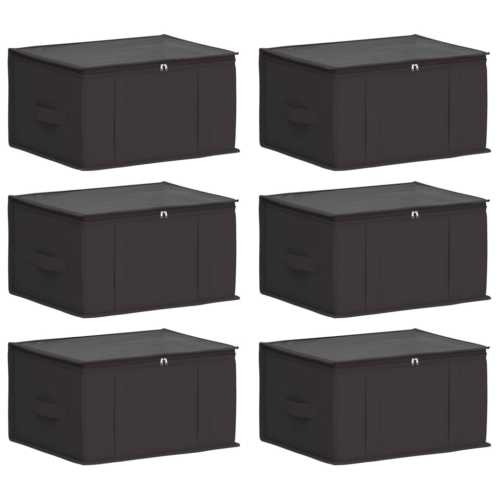 vidaXL Aufbewahrungsbox mit transparentem Oberfenster 6 pcs Anthrazit