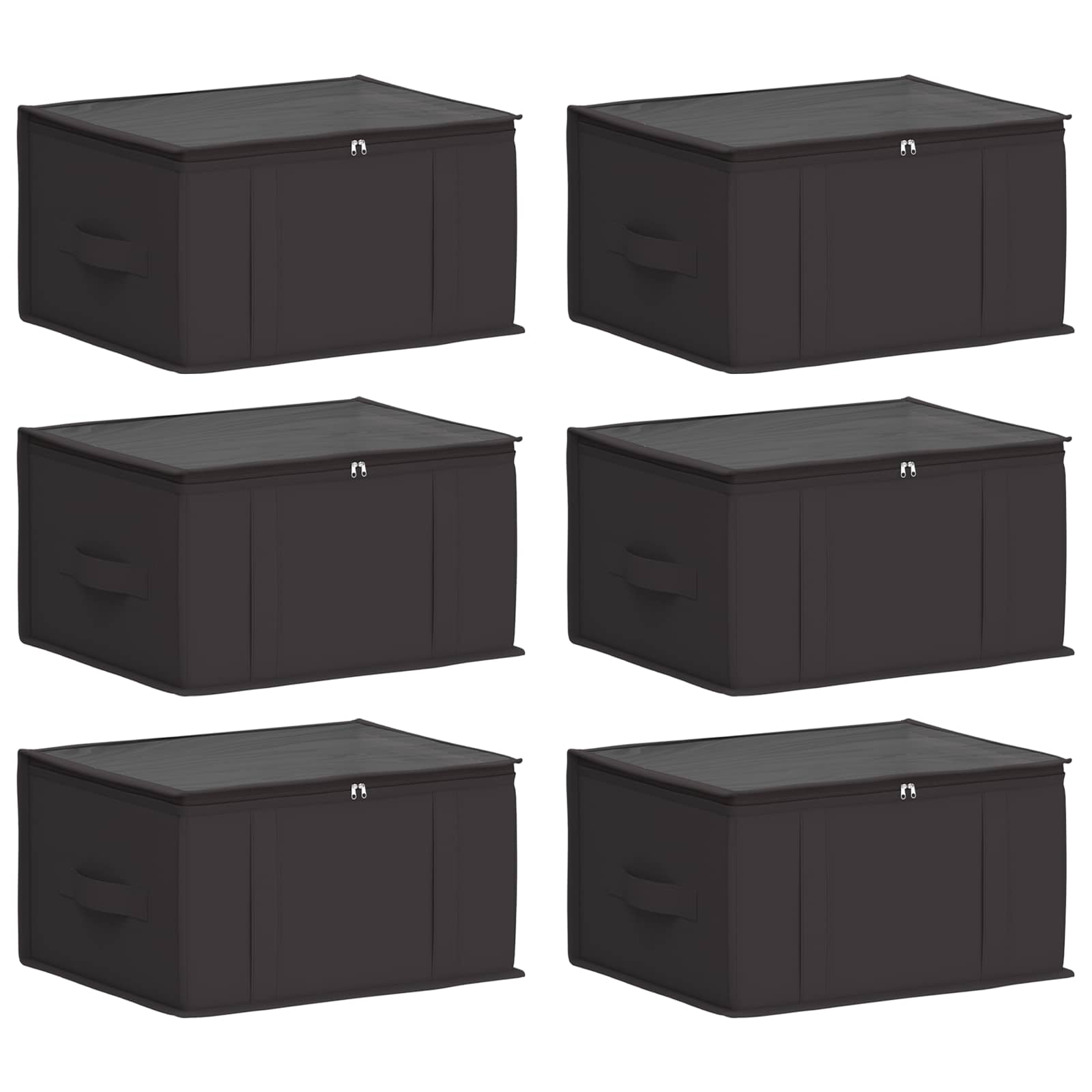 vidaXL Aufbewahrungsbox mit transparentem Oberfenster 6 pcs Anthrazit