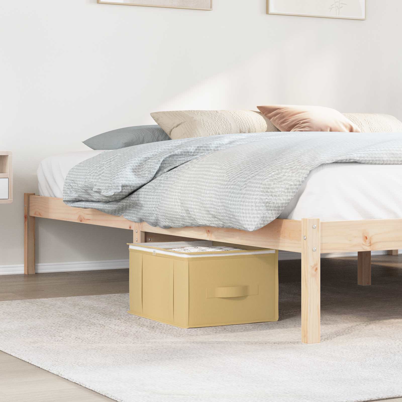 vidaXL Aufbewahrungsbox mit transparentem Oberfenster Creme Vliesstoff