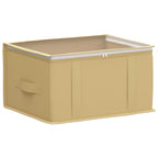 vidaXL Aufbewahrungsbox mit transparentem Oberfenster Creme Vliesstoff