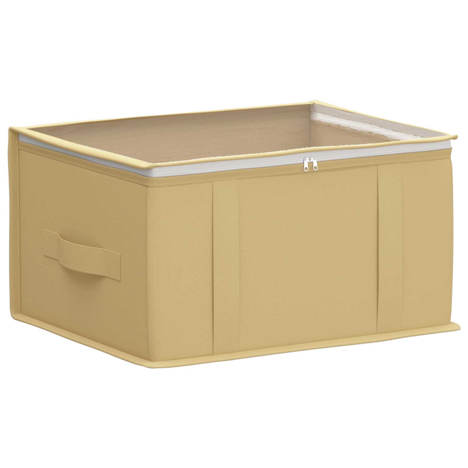 vidaXL Aufbewahrungsbox mit transparentem Oberfenster Creme Vliesstoff