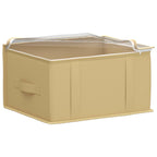 vidaXL Aufbewahrungsbox mit transparentem Oberfenster Creme Vliesstoff