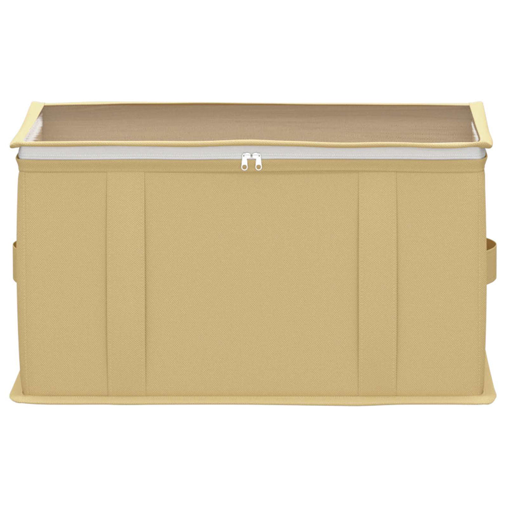 vidaXL Aufbewahrungsbox mit transparentem Oberfenster Creme Vliesstoff
