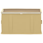 vidaXL Aufbewahrungsbox mit transparentem Oberfenster Creme Vliesstoff