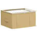 vidaXL Aufbewahrungsbox mit transparentem Oberfenster Creme Vliesstoff