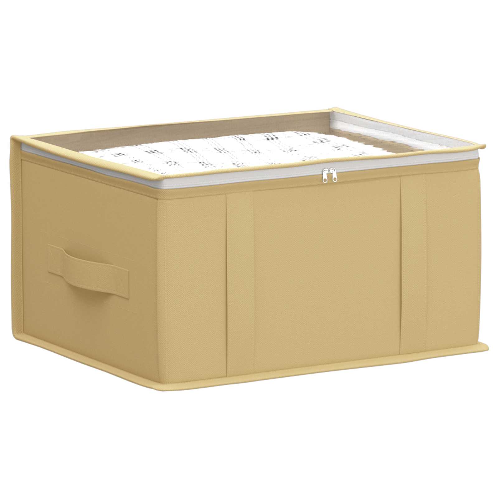 vidaXL Aufbewahrungsbox mit transparentem Oberfenster Creme Vliesstoff