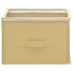 vidaXL Aufbewahrungsbox mit transparentem Oberfenster Creme Vliesstoff
