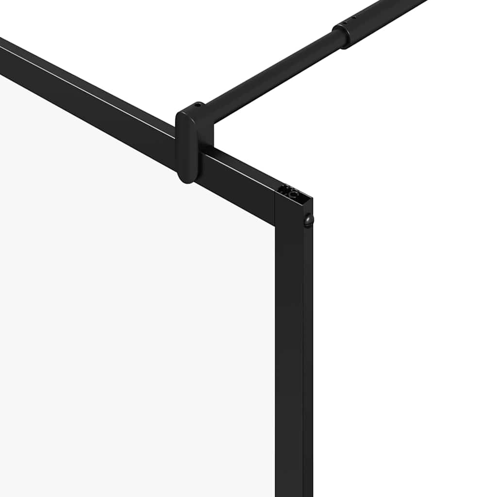vidaXL Walk-in Duschwand Schwarz 80 x 195 x 0,5 cm Glas und Aluminium