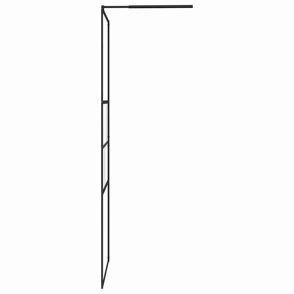 vidaXL Walk-in Duschwand Schwarz 80 x 195 x 0,5 cm Glas und Aluminium