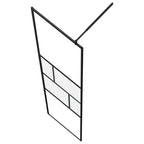 vidaXL Walk-in Duschwand Schwarz 80 x 195 x 0,5 cm Glas und Aluminium