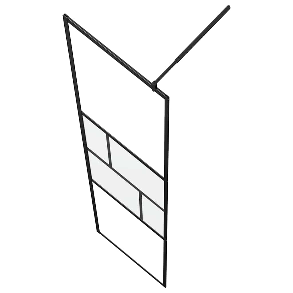vidaXL Walk-in Duschwand Schwarz 80 x 195 x 0,5 cm Glas und Aluminium