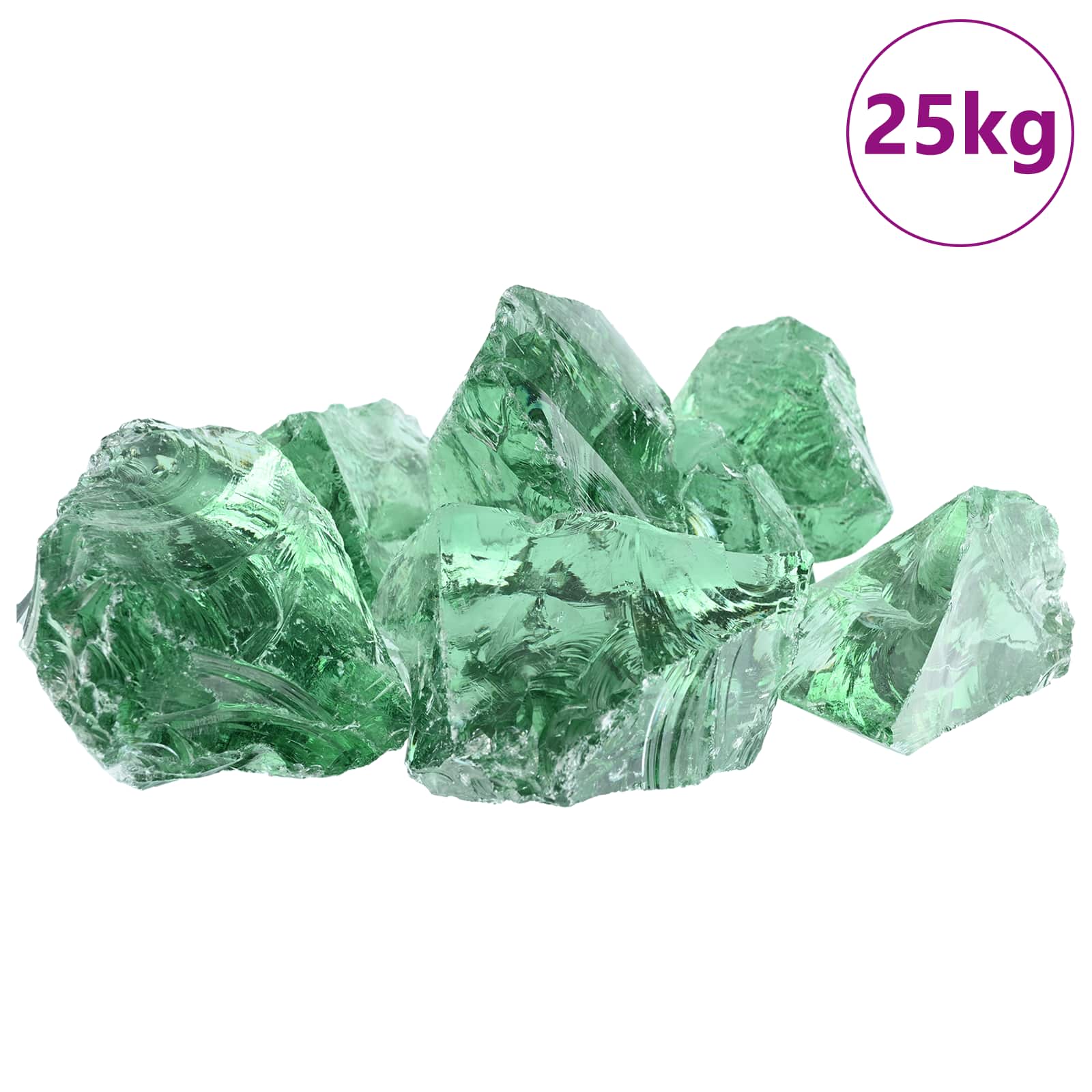 vidaXL Gartensteine Hellgrün 12 cm Glas
