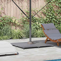vidaXL Sonnenschirmständer Dunkelgrau Holzlook 100 x 100 x 4 cm Stahl