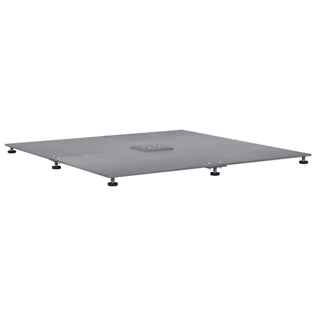 vidaXL Sonnenschirmständer Dunkelgrau Holzlook 100 x 100 x 4 cm Stahl