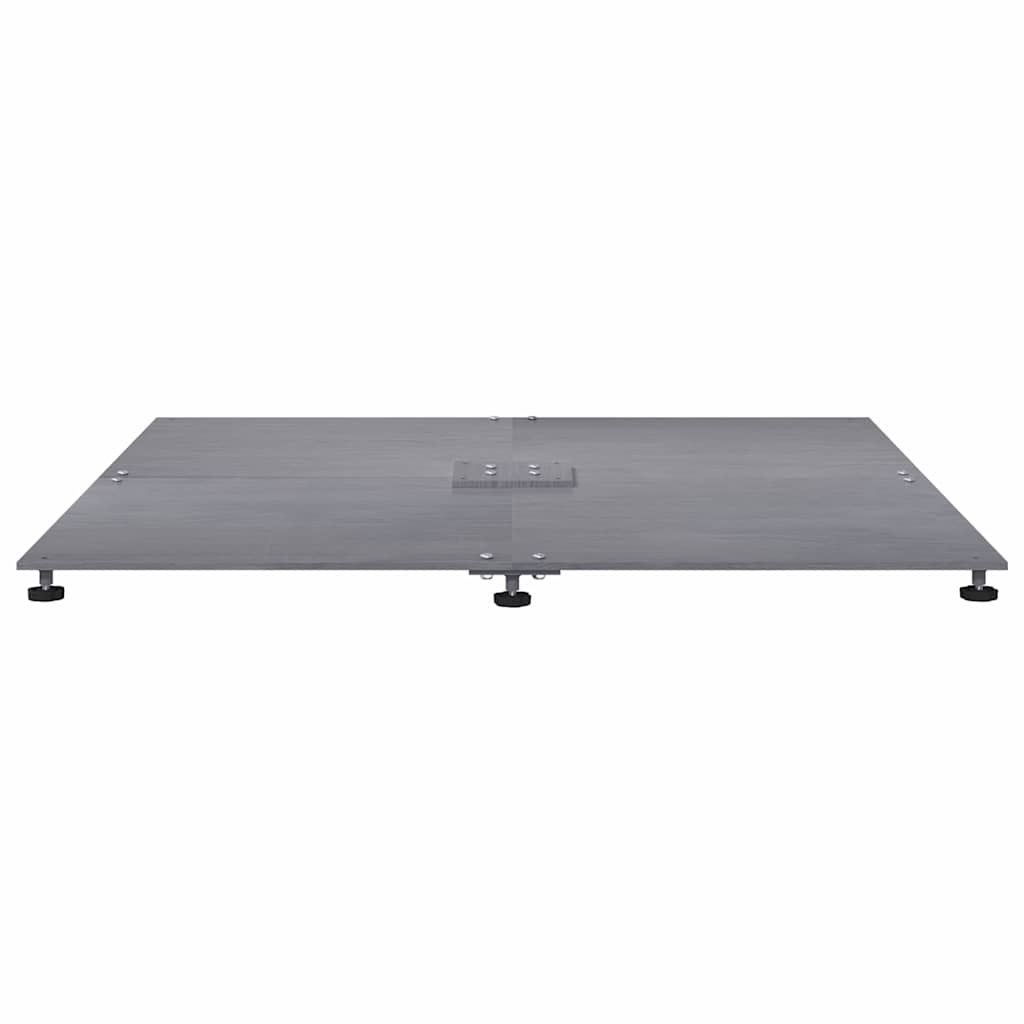 vidaXL Sonnenschirmständer Dunkelgrau Holzlook 100 x 100 x 4 cm Stahl