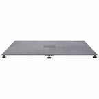 vidaXL Sonnenschirmständer Dunkelgrau Holzlook 100 x 100 x 4 cm Stahl
