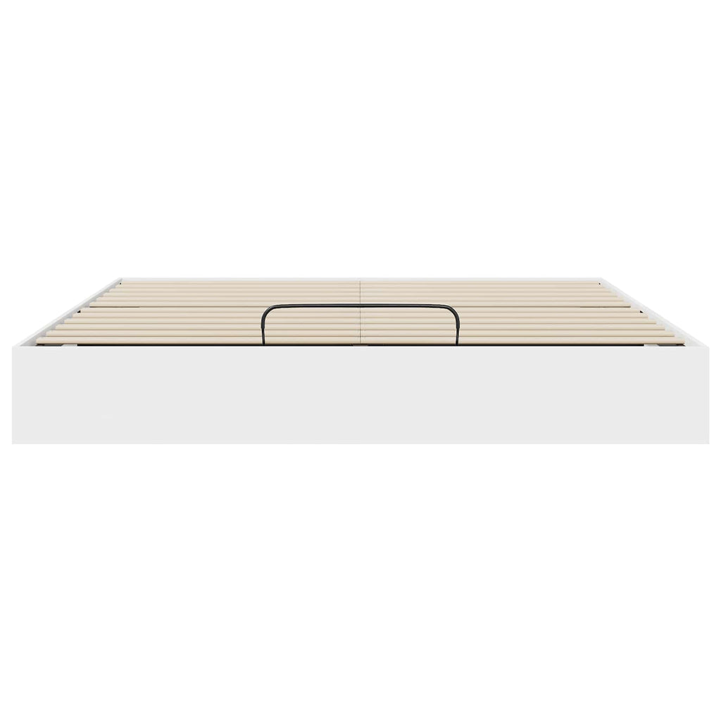 vidaXL Ottoman Bettgestell Weiß 203 x 180 x 25 cm Holzwerkstoff
