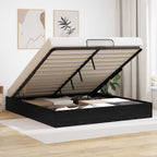 vidaXL Ottoman Bettgestell Schwarze Eiche 203 x 180 x 25 cm