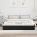 vidaXL Ottoman Bettgestell Schwarze Eiche 203 x 180 x 25 cm