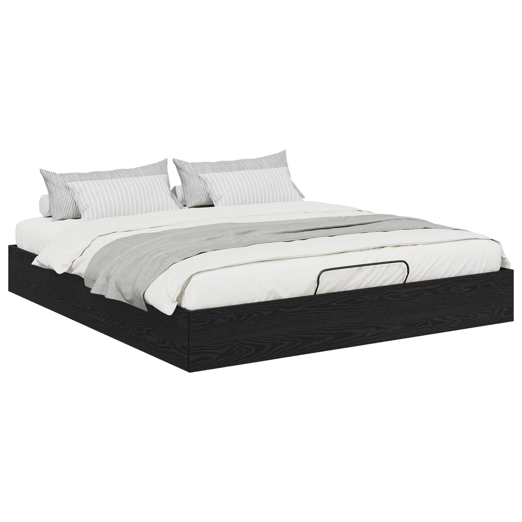 vidaXL Ottoman Bettgestell Schwarze Eiche 203 x 180 x 25 cm