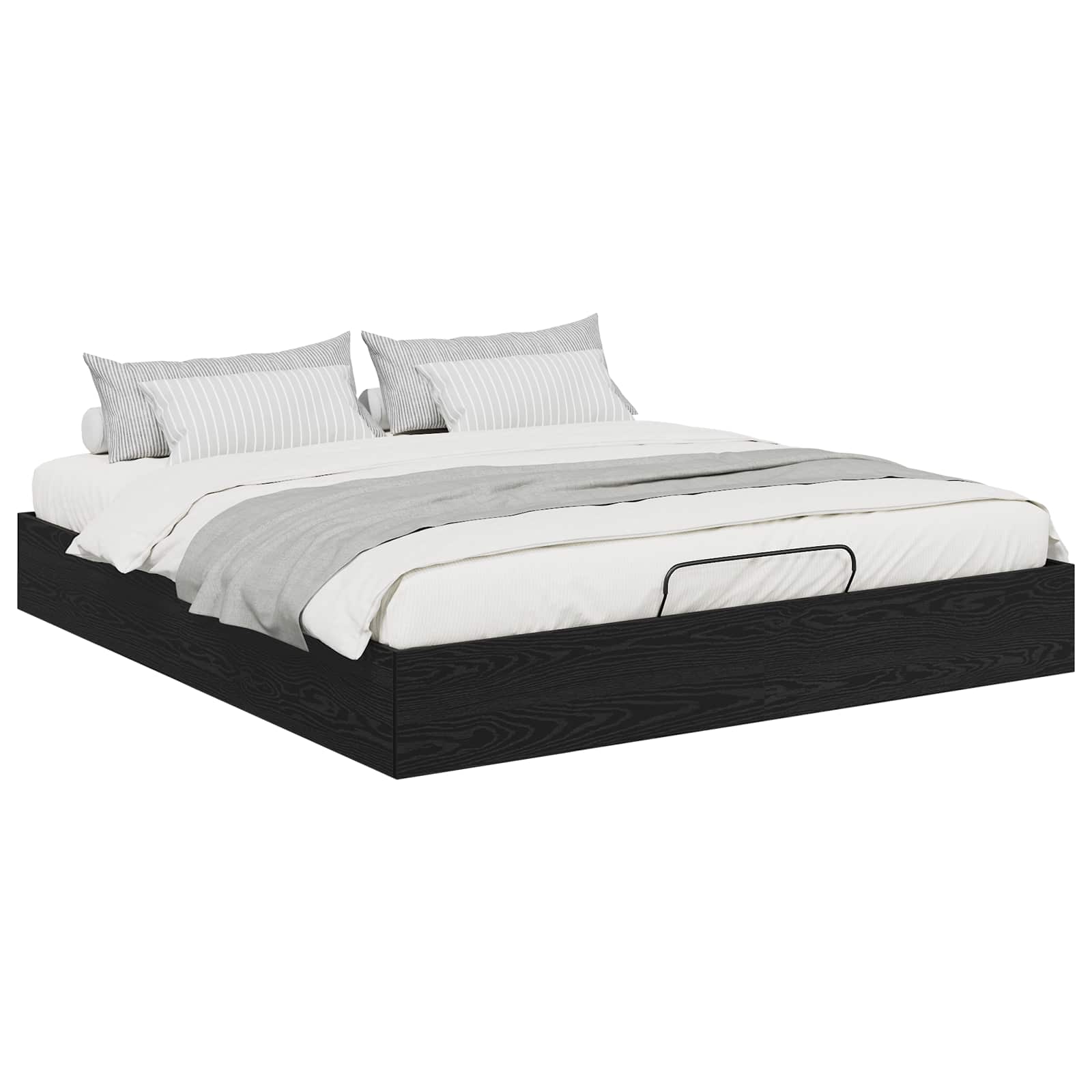vidaXL Ottoman Bettgestell Schwarze Eiche 203 x 180 x 25 cm