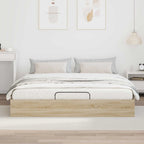 vidaXL Ottoman Bettgestell mit Speicher Sonoma-Eiche 203 x 180 x 25 cm