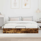 vidaXL Ottoman Bettgestell Geräucherte Eiche 203 x 180 x 25 cm