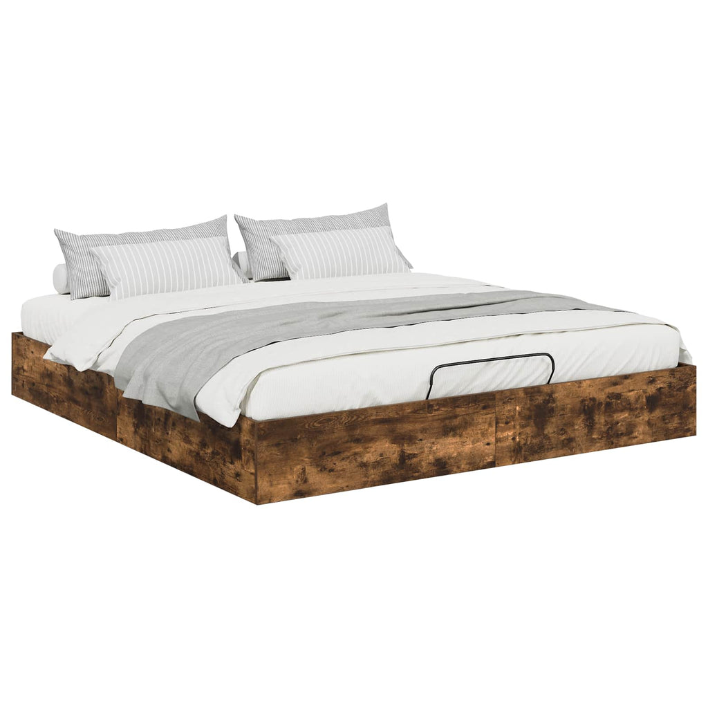 vidaXL Ottoman Bettgestell Geräucherte Eiche 203 x 180 x 25 cm