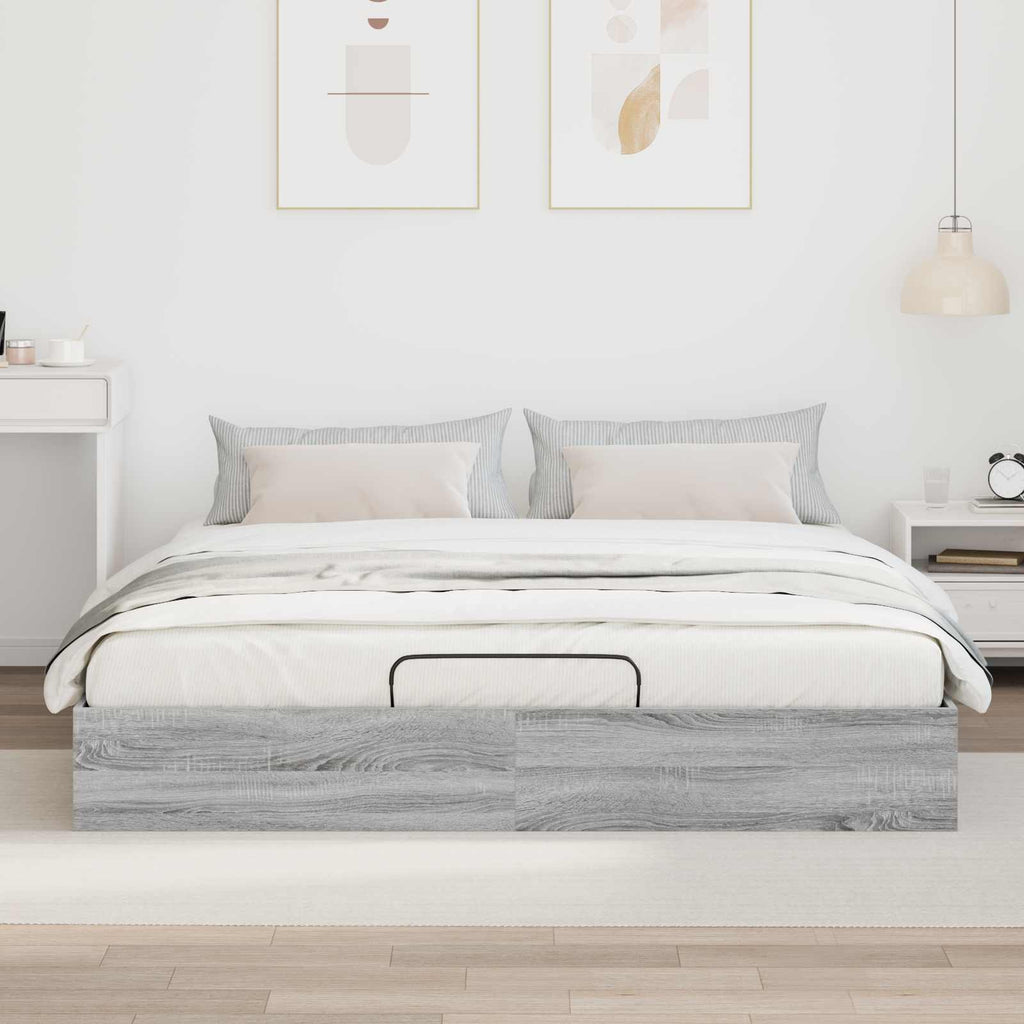 vidaXL Ottoman Bettgestell Graues Sonoma 203 x 180 x 25 cm