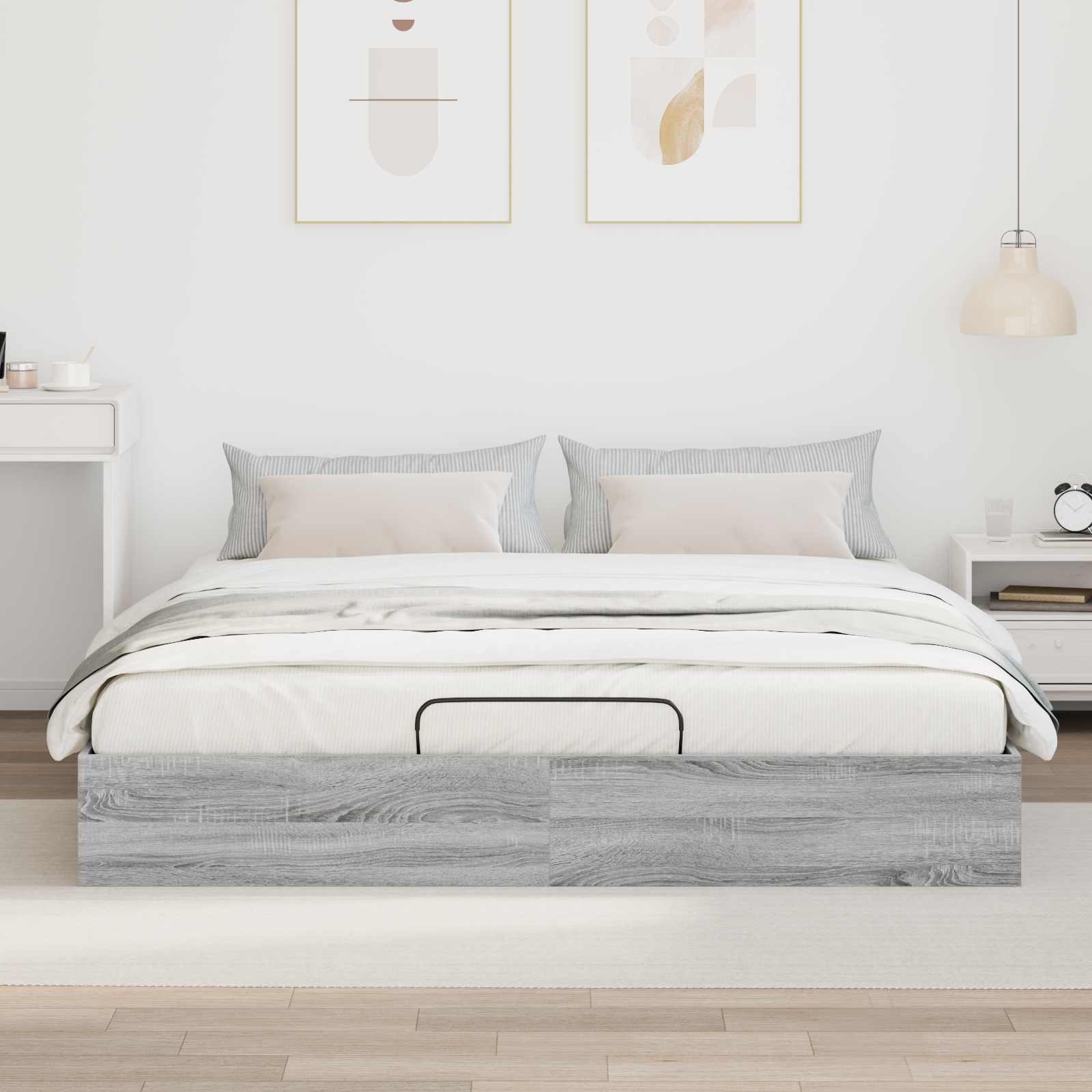 vidaXL Ottoman Bettgestell Graues Sonoma 203 x 180 x 25 cm